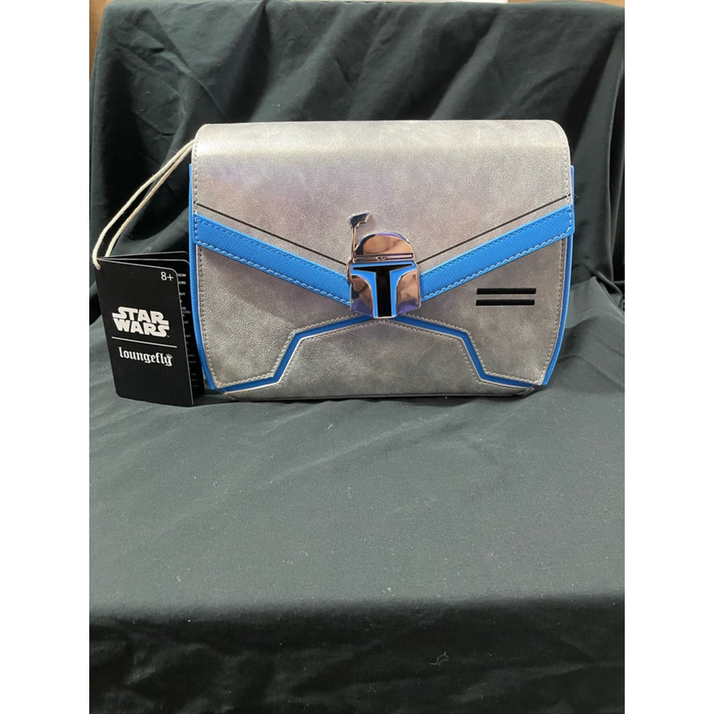 ***SOLD***NWT - Loungefly Star Wars Mandalorian Crossbody Bag Gray Blue